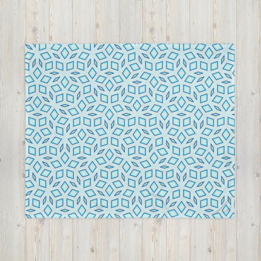 Blue Stained Glass Diamond Throw Blanket product image (6)
