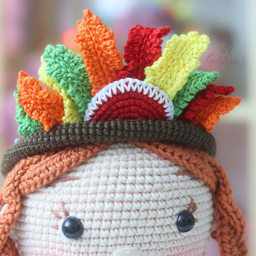 Amigurumi Native American Girl – Crochet Doll Pattern PDF Tutorial (Instant Download) product image (6)