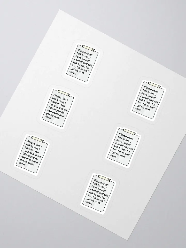 I NEED To Work Sticker (MEDIUM Sheet) product image (2)