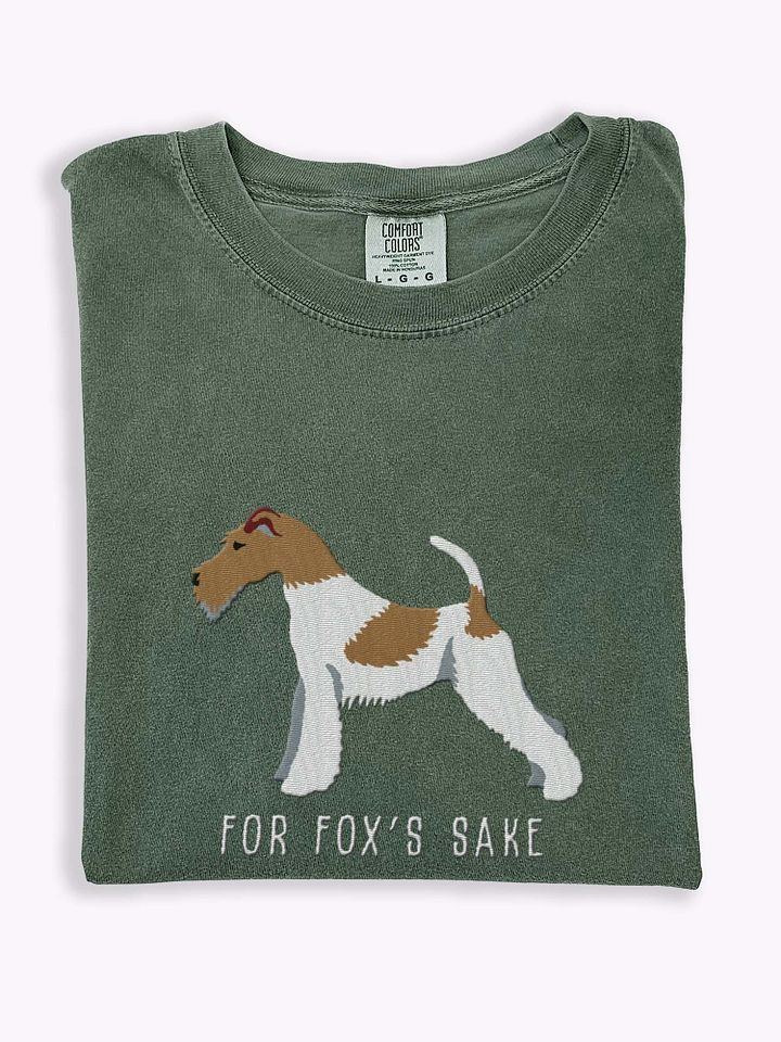 For Fox's Sake T-Shirt(Embroidered) of a Wire Fox Terrier(Brown & White) product image (1)