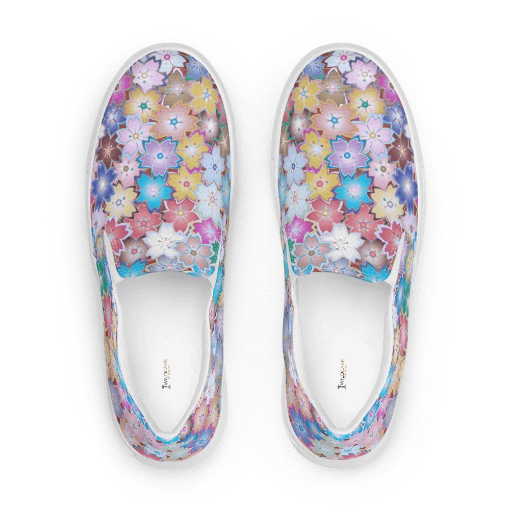 Kawaii Starry Blossom Symphony Canvas Slip-Ons product image (5)