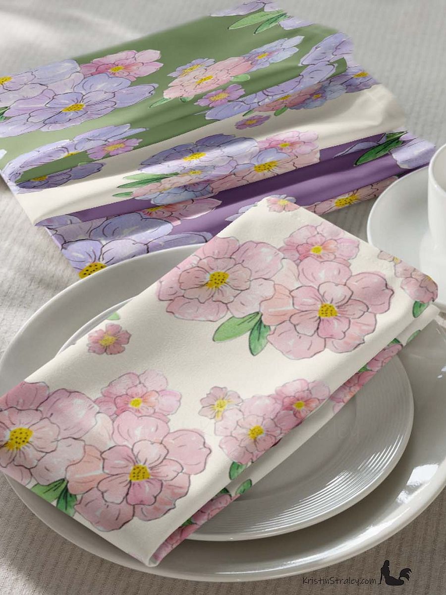 Gingham Blossoms Cloth Napkins Set of 4 product image (4)