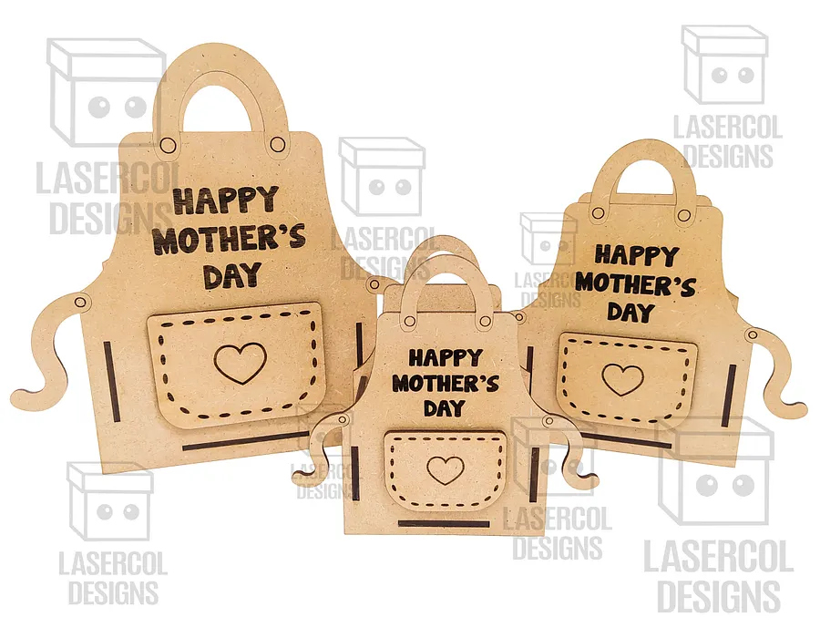 Mother's Day Gift Basket (3 Sizes) Apron Shaped Basket - Laser Cut Files product image (8)