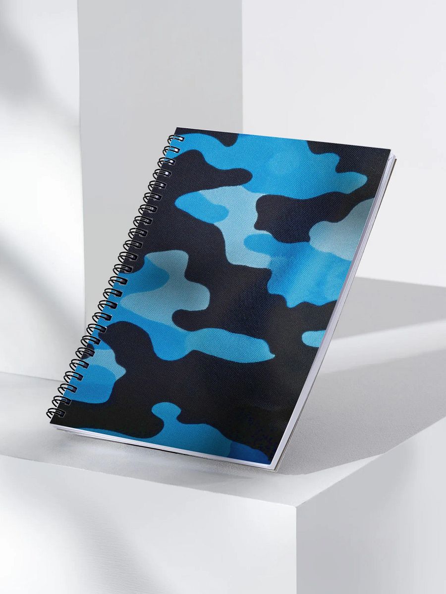 Spiral Notebook black and light blue camo product image (3)