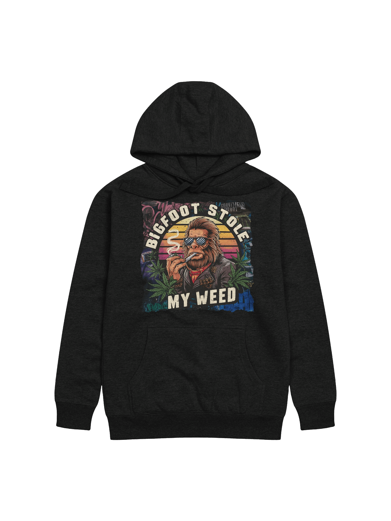 Sasquatch Sunset and Shades - BIGFOOT STOLE MY WEED - Premium Unisex Hoodie product image (4)