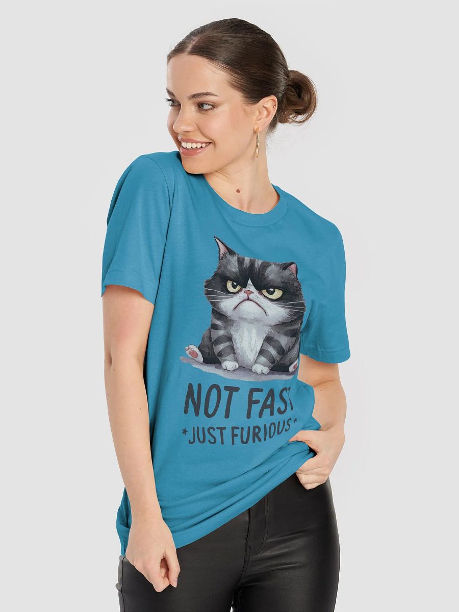 Not Fast, Just Furious Cat T-Shirt – Grumpy Cat Humor Design product image (6)