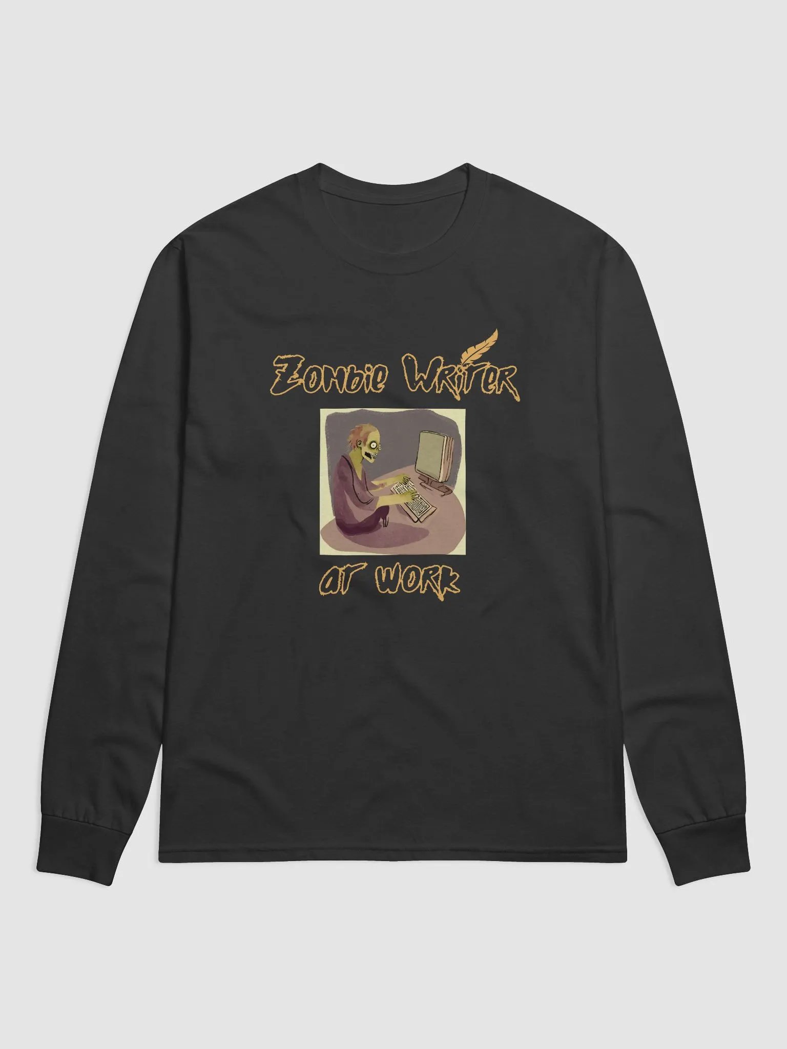 Zombie Writer at Work Long Sleeve Shirt product image (2)