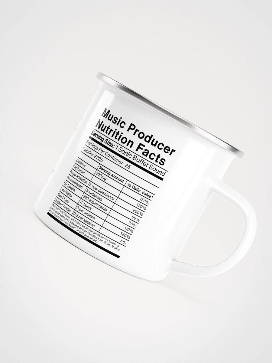 "Music Producer Nutrition Facts" Enamel Coffee Mug product image (5)