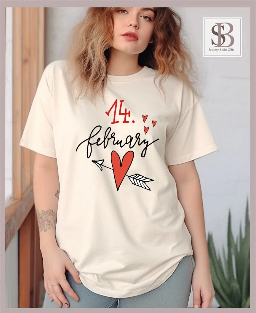 Valentines Day Unisex T-Shirt - 14 Feb | Snazzy Belle Gifts