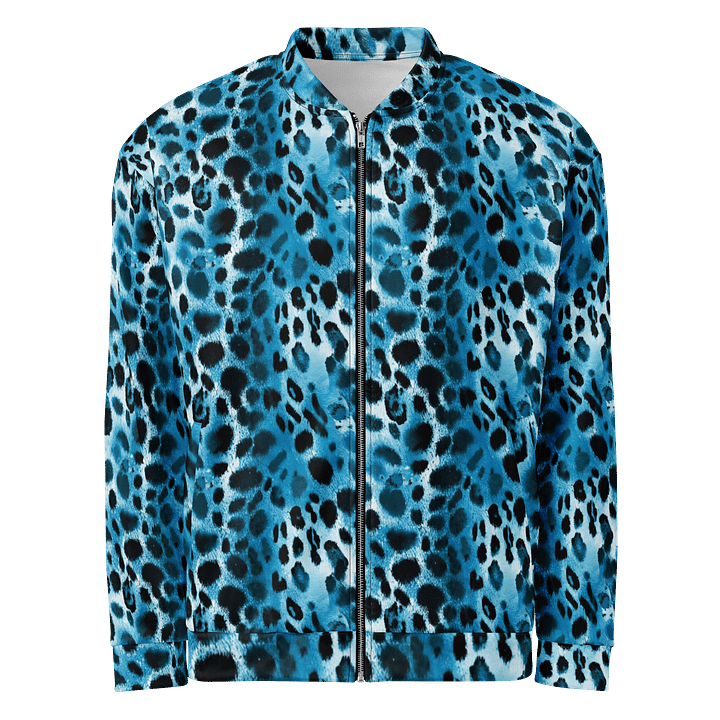 Blue Leopard Bomber Jacket product image (1)