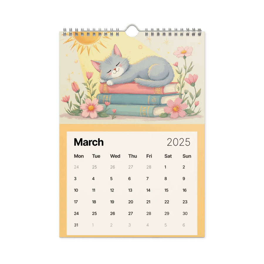 Tales & Tails: 2025 Calendar for Cat and Book Lovers | 8.26″ × 11.69″ (A4) | Book Lover Gifts | Literary Cats Wall Calendar product image (9)