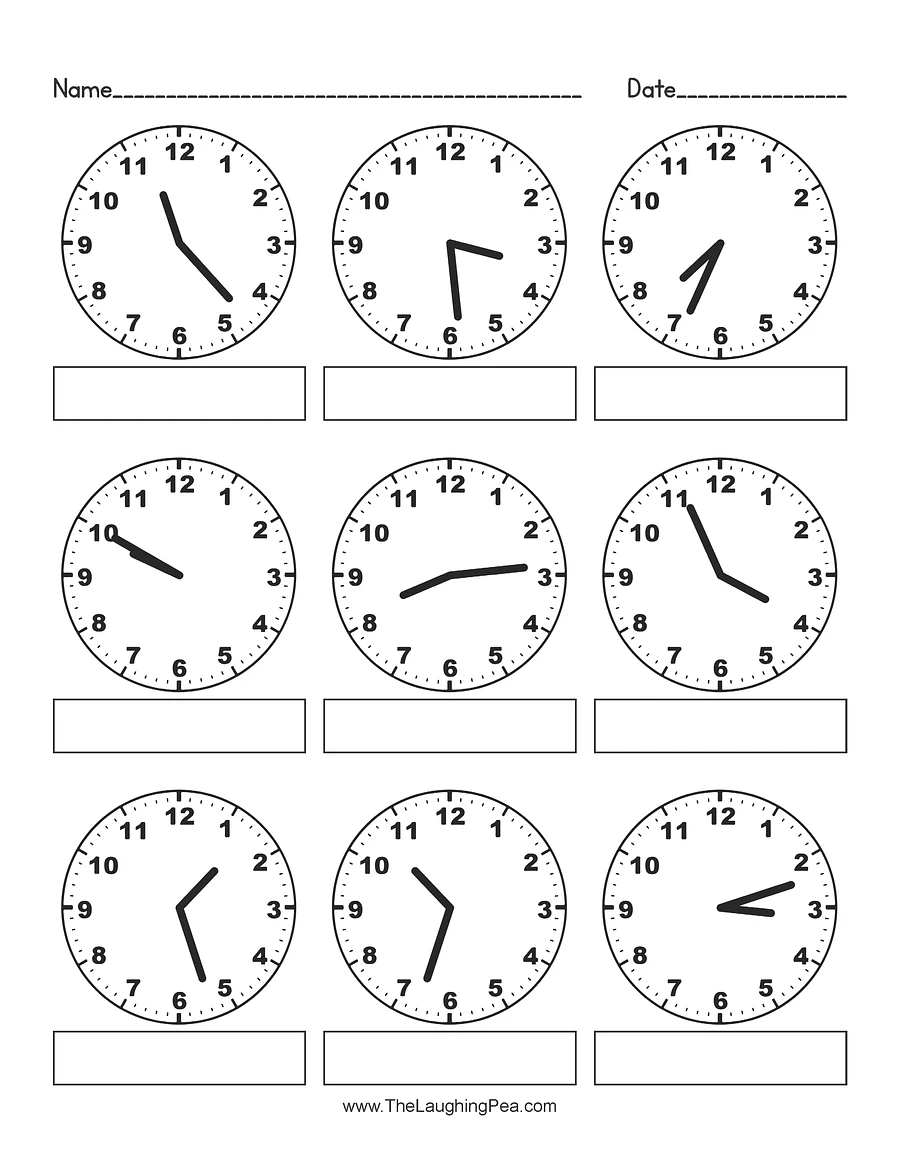 Analog Clock Worksheets - Minute Increments product image (2)