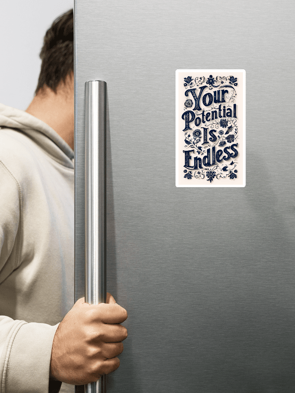 Your Potential Is Endless – Inspirational Typography Magnet product image (2)