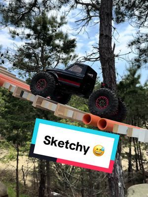 New sketchy suspension bridge at the local rc crawler spot! The @Redcat Racing fusion got it done though 👍🏻 #rccarsoftiktok #rccrawler #rctruck #rc #fyp #foryou #