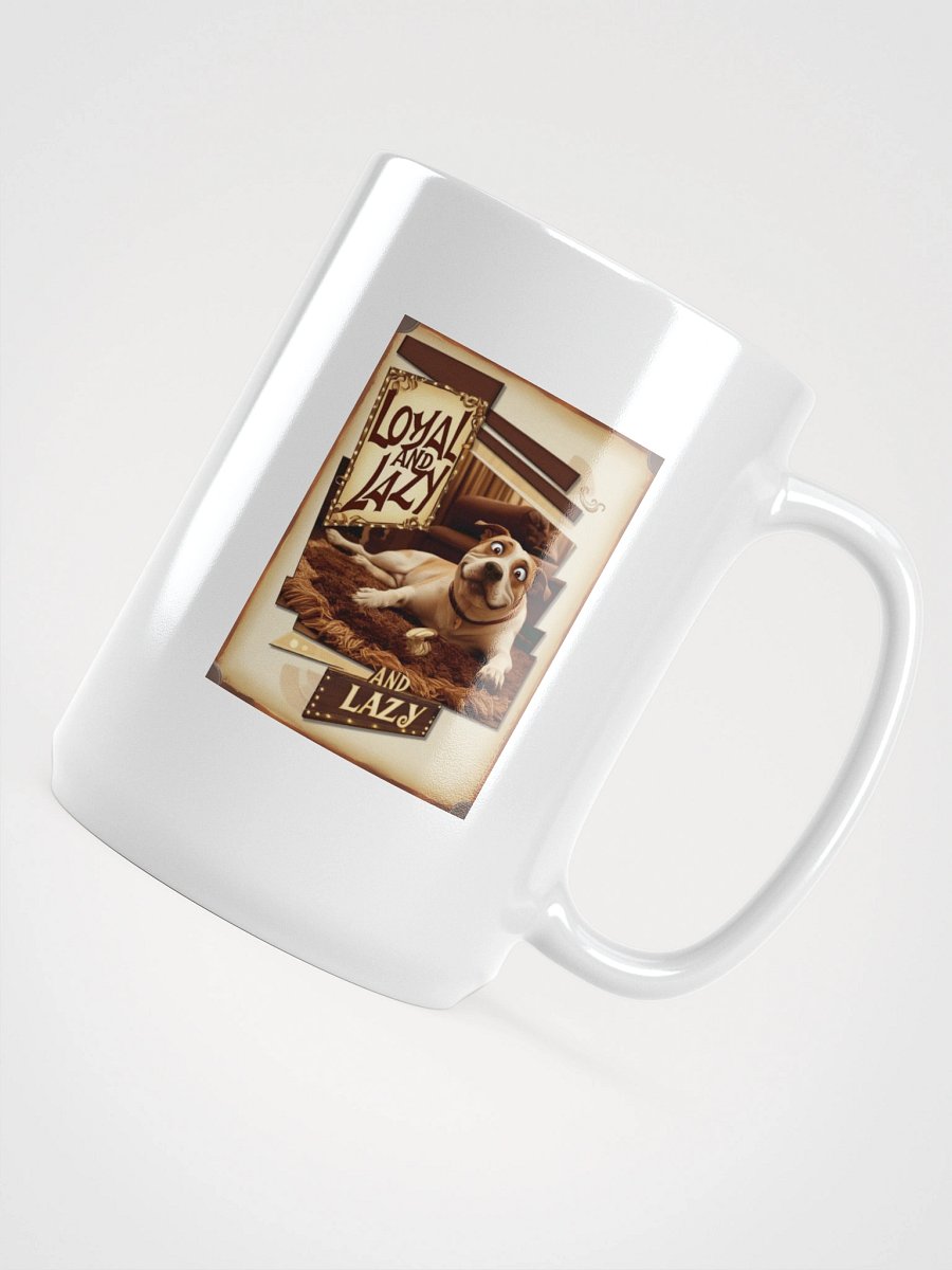 Loyal and Lazy Dog White Glossy Mug product image (4)