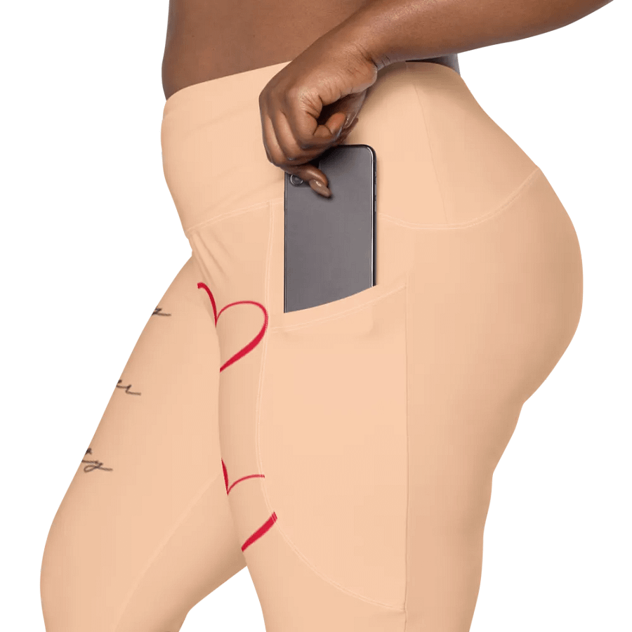 "Qu@lity He@rt" Leggings (Peach) product image (8)