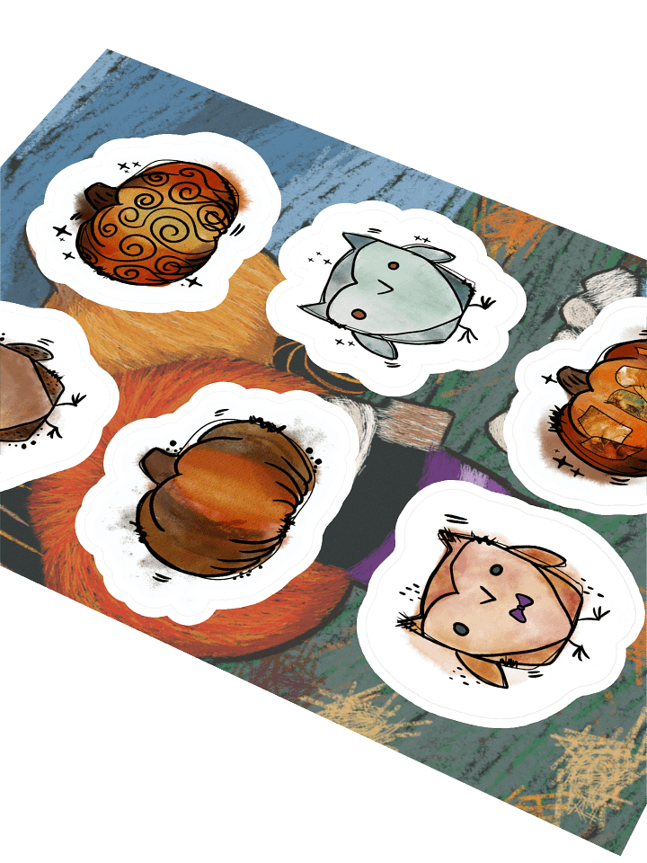 Whimsical Pumpkin and Owl Sticker Sheet product image (2)