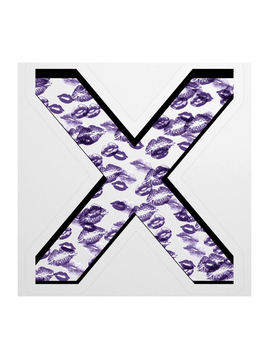 White X Purple Lipstick Kisses | Kiss-cut Sticker product image (1)