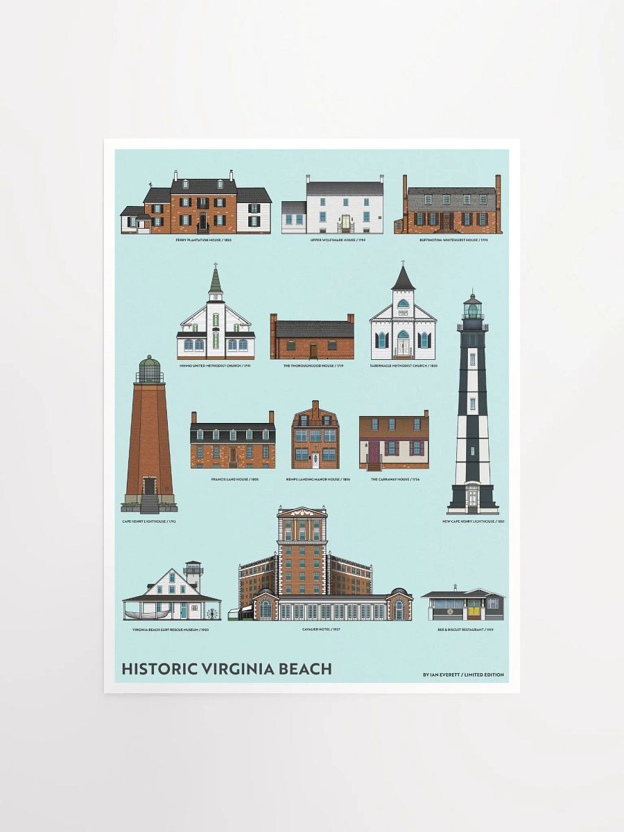 Historic Virginia Beach Buildings Art Poster product image (1)