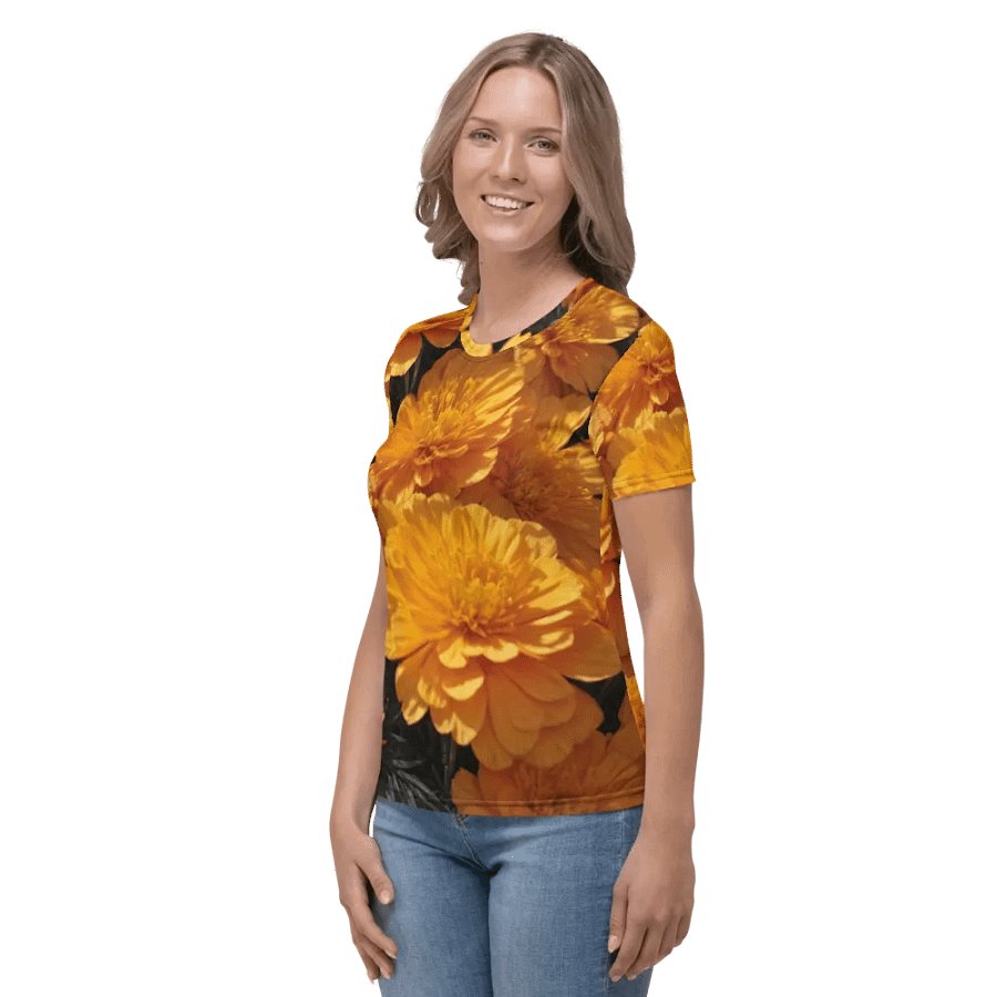 Marigold Mosaic: Vibrant Blooms Tees product image (7)