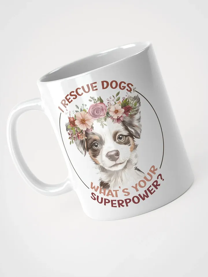 Floral Crown Puppy White Glossy Mug product image (2)