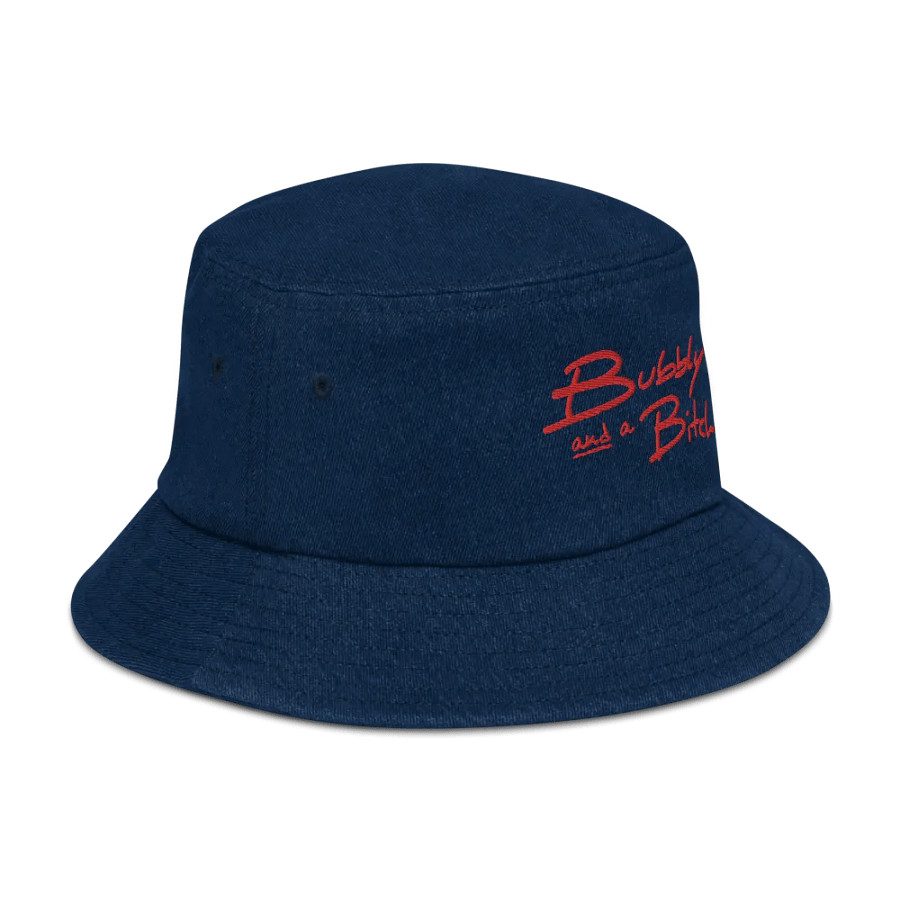 Bubbly and a B*tch (red) embroidered denim bucket hat product image (23)