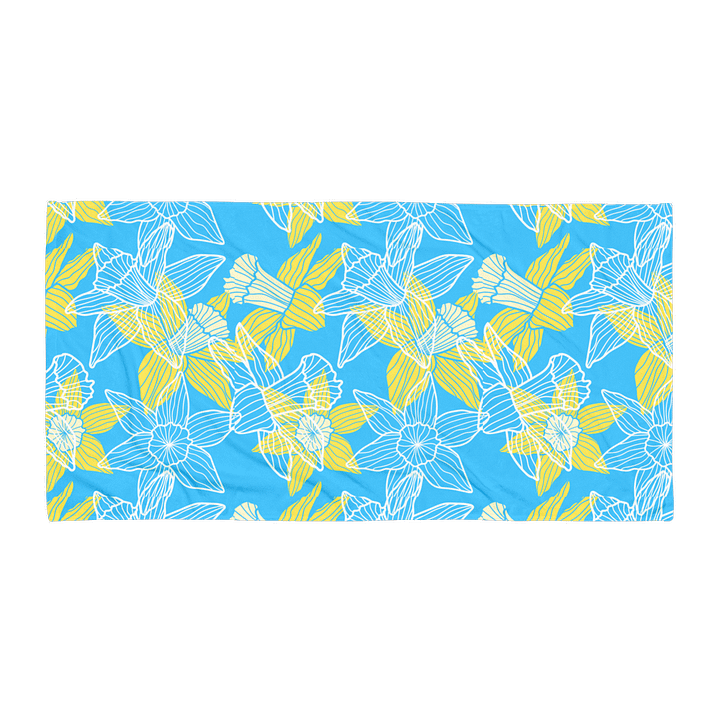 Vibrant Daffodil Floral Towel – Soft Cotton Terry, Bold Colorful Print product image (1)