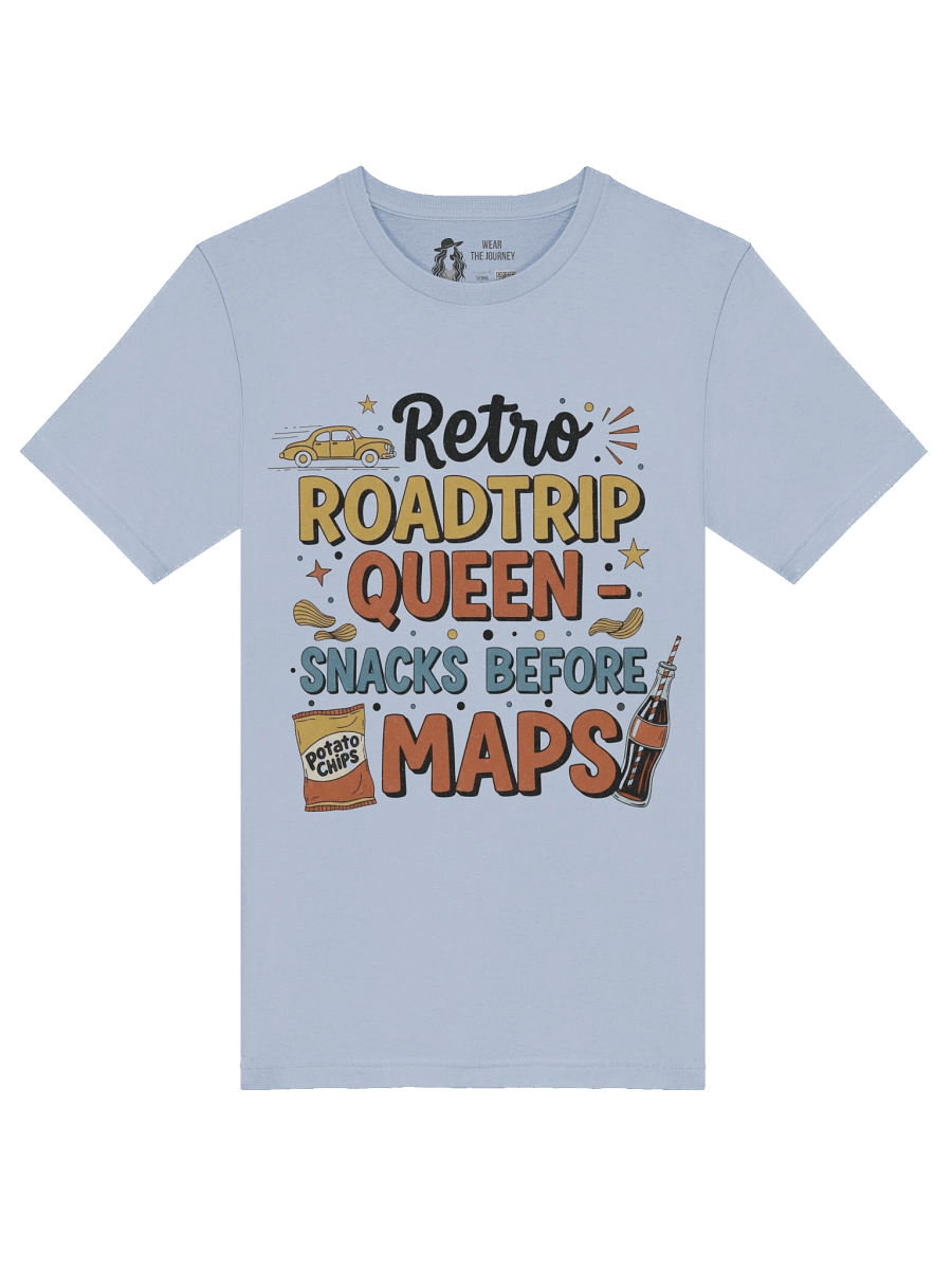 1. T-Shirt Description Title: Retro Roadtrip Queen T-Shirt - Snacks Before Maps Vintage Traveller Gift product image (31)
