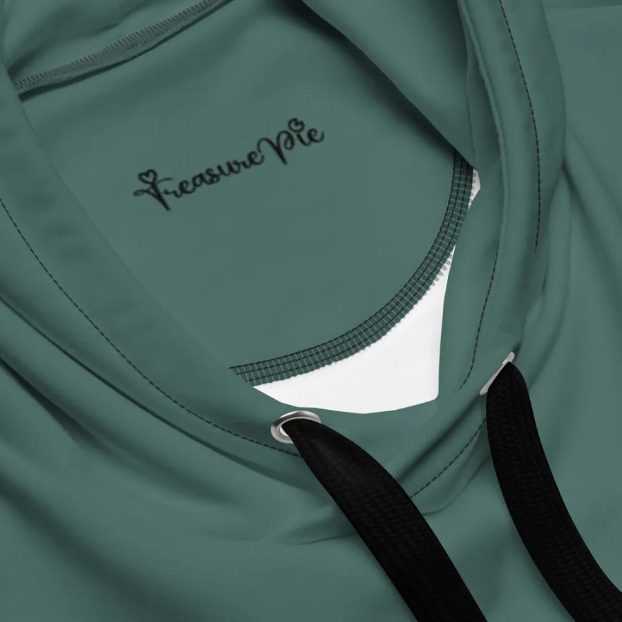 Plain Medium Dark Green Soft Summer Unisex Recycled Polyester Heavyweight Premium Hoodie by Treasure Pie product image (7)