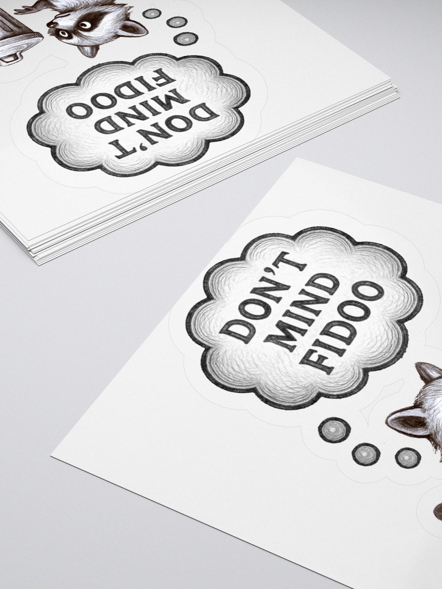 'DON'T MIND FIDOO,' Raccoon Trash Talk Kiss Cut Stickers product image (10)