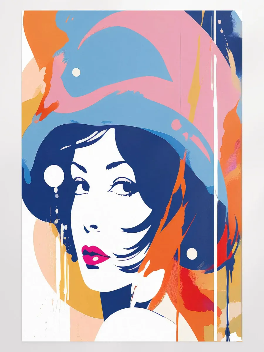 Abstract Woman v7 - Vintage Style Poster - Girly - Large 24x36 Inches product image (1)