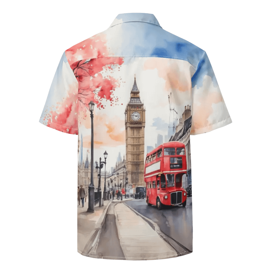 London England Watercolor All Over Print Hawaiian Shirt product image (12)
