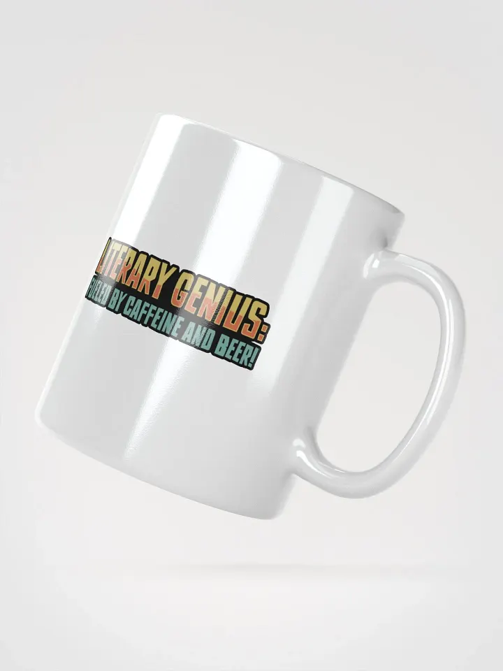 Funny Literary Coffee Mug – Fueled by Caffeine & Beer! product image (2)