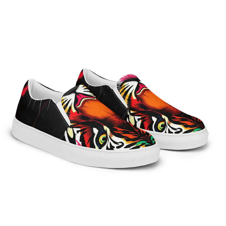 Women's pop art Tiger premium canvas Slip-On shoes product image (2)