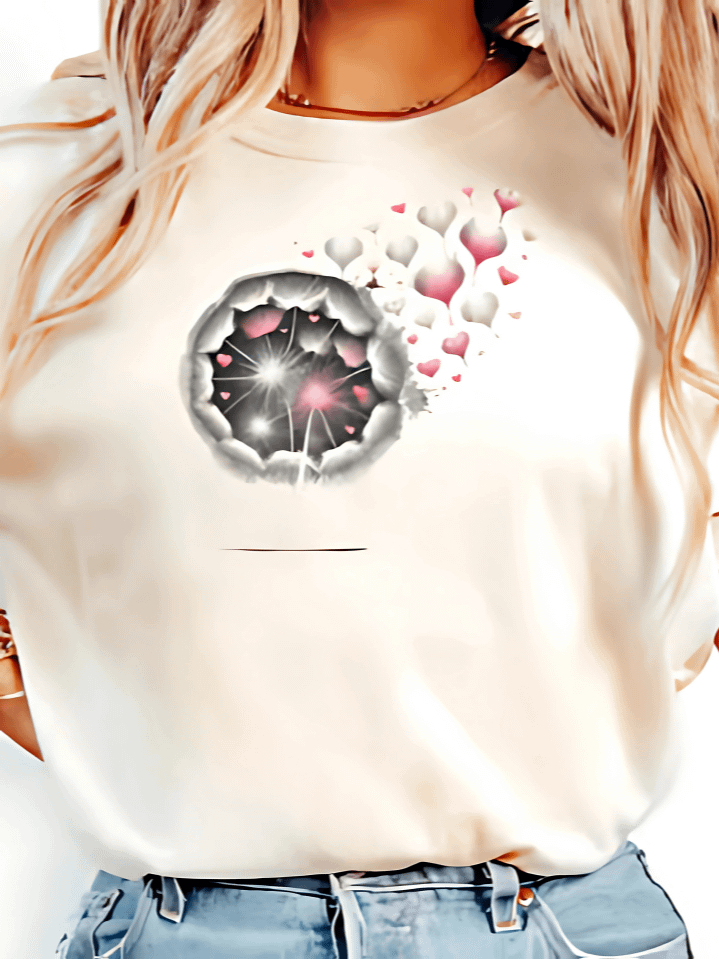 Dandelion Valentine’s Day T-Shirt Graphic – Adorable Flower & Love Artwork for Couples – Ideal Valentine’s Gift – Instant Digital Download – 300 DPI PNG product image (1)