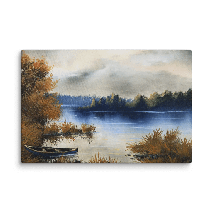 Lonely Boat Autumn Landscape product image (2)