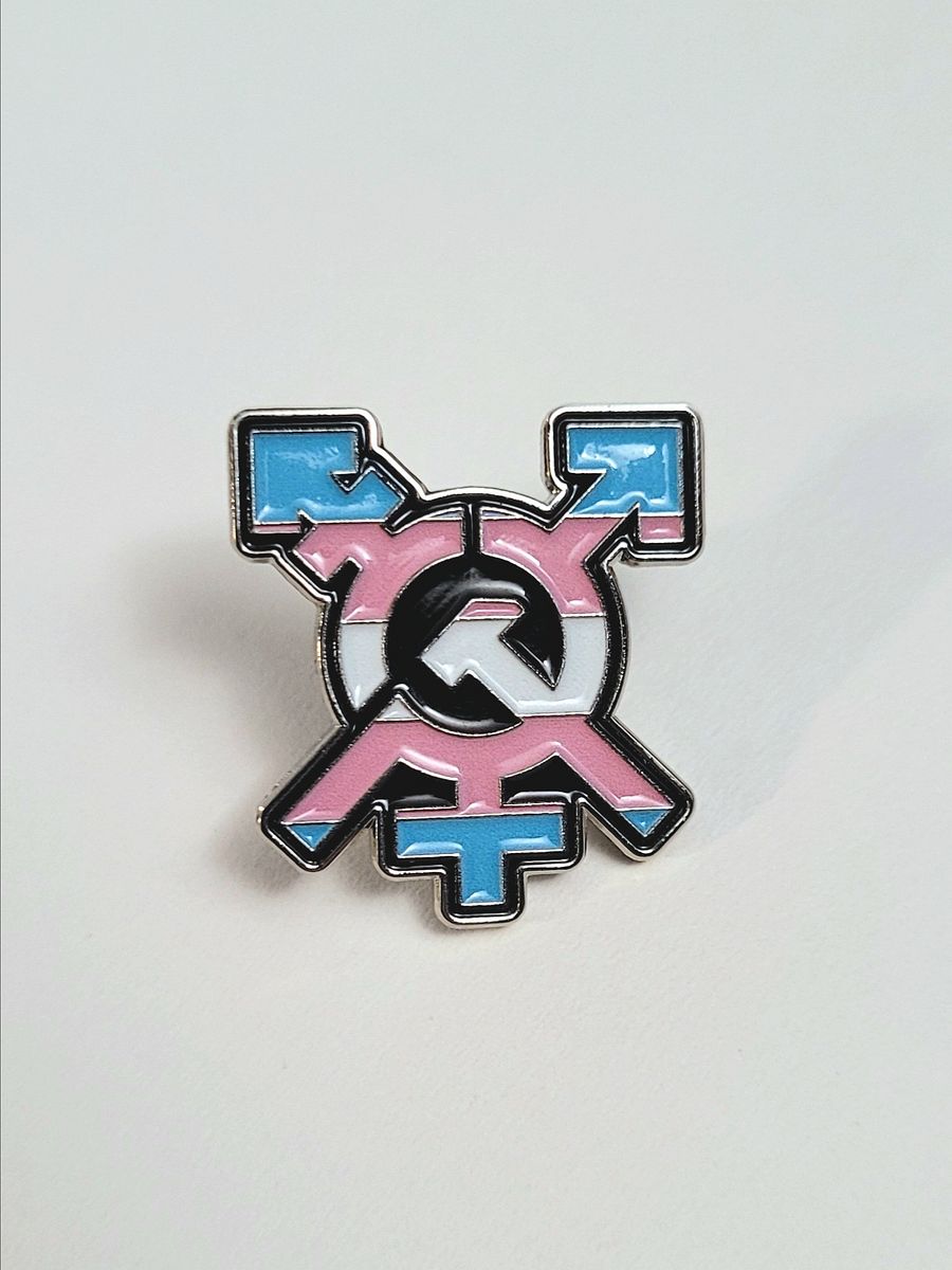 Trans Hammer Gender Sickle Enamel Pin product image (1)