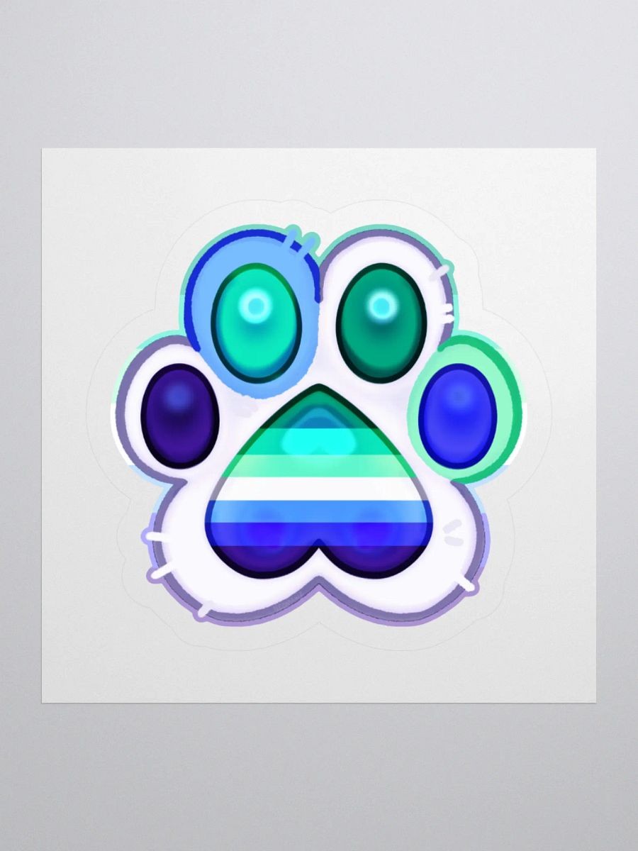 Gay Pride Paw Print Kiss Cut Stickers product image (1)