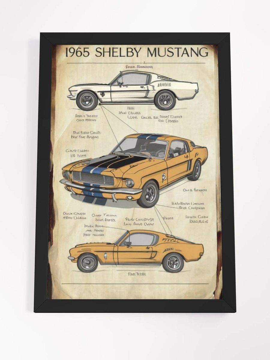 Gearhead Garage Art: Classic Shelby Mustang Framed Poster Print product image (4)