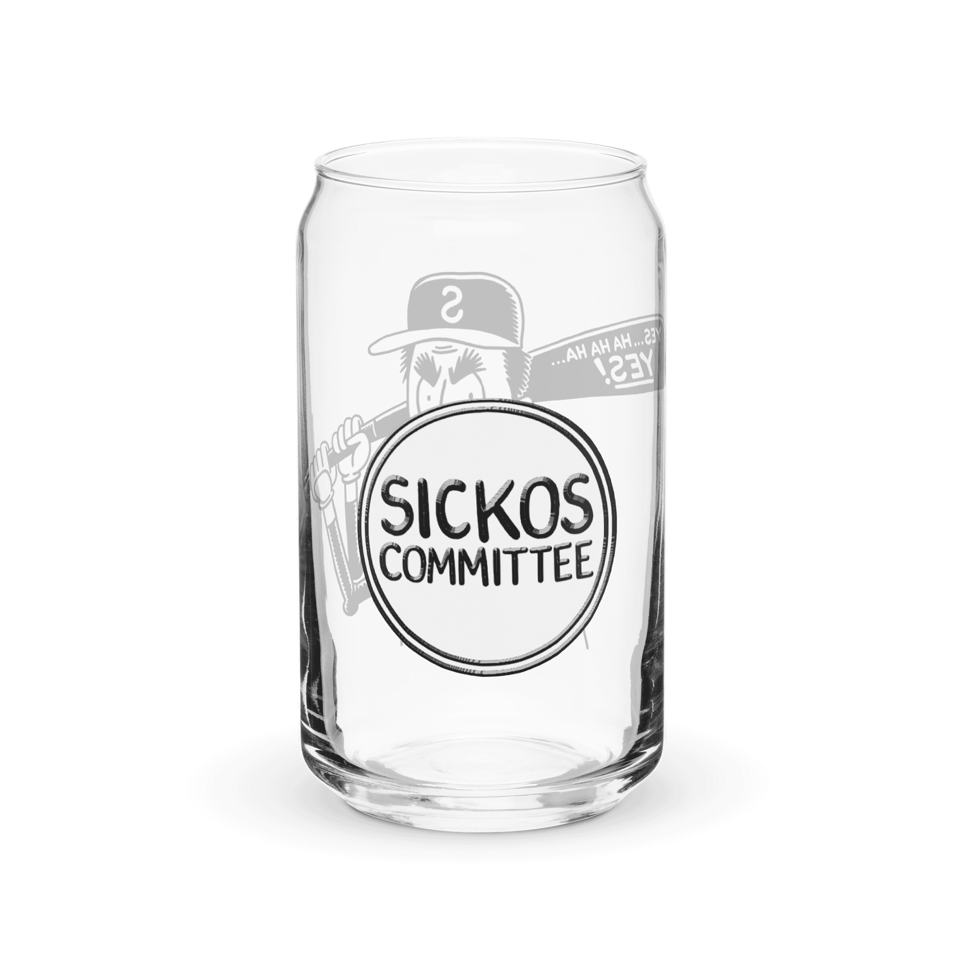 16oz Sickos Baseball Can-Shaped Glass (with Optional Lid/Straw) product image (2)