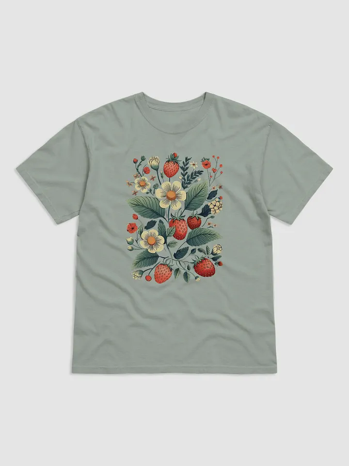 Strawberry Fruits and Flowers Cottagecore Aesthetic T-Shirt(3) | Cottagecore, Forestcore, Fairycore, & Goblincore Shirt Design product image (2)