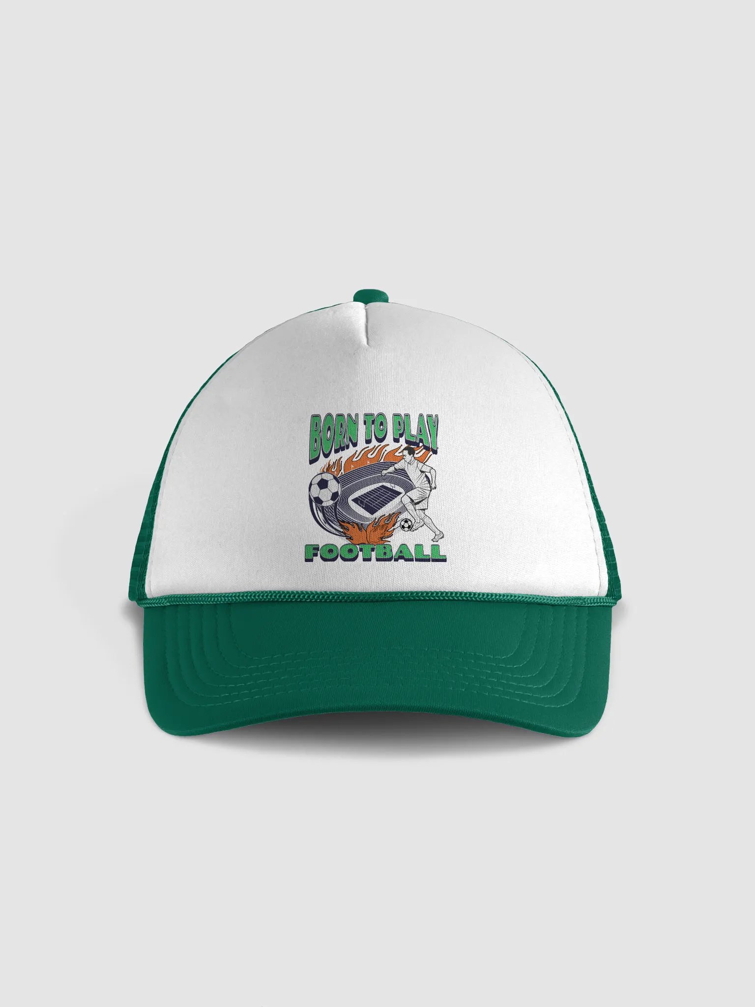 Born To Play Football Soccer Flaming Passion Trucker Hat product image (5)