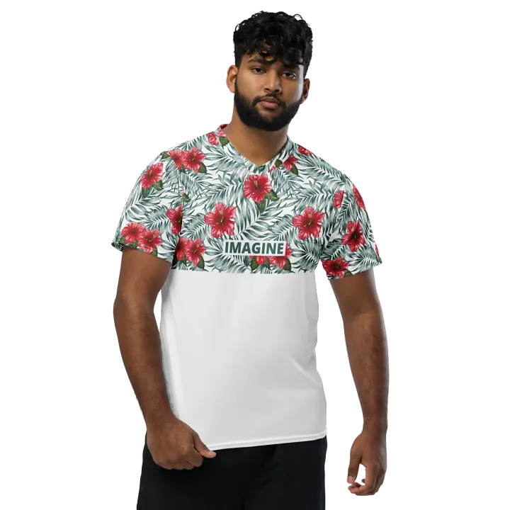 Hibiscus Leaf Design | Recycled Unisex Sports Jersey product image (1)