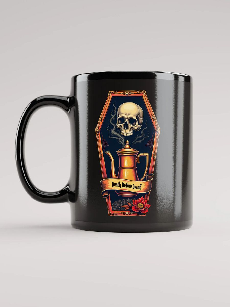 Death Before Decaf: Black Glossy Mug product image (6)