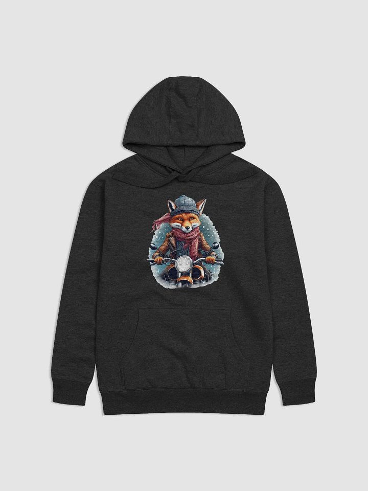 Fox wearing a jackets hat and a scarf on a motorcycle Hoodie product image (1)