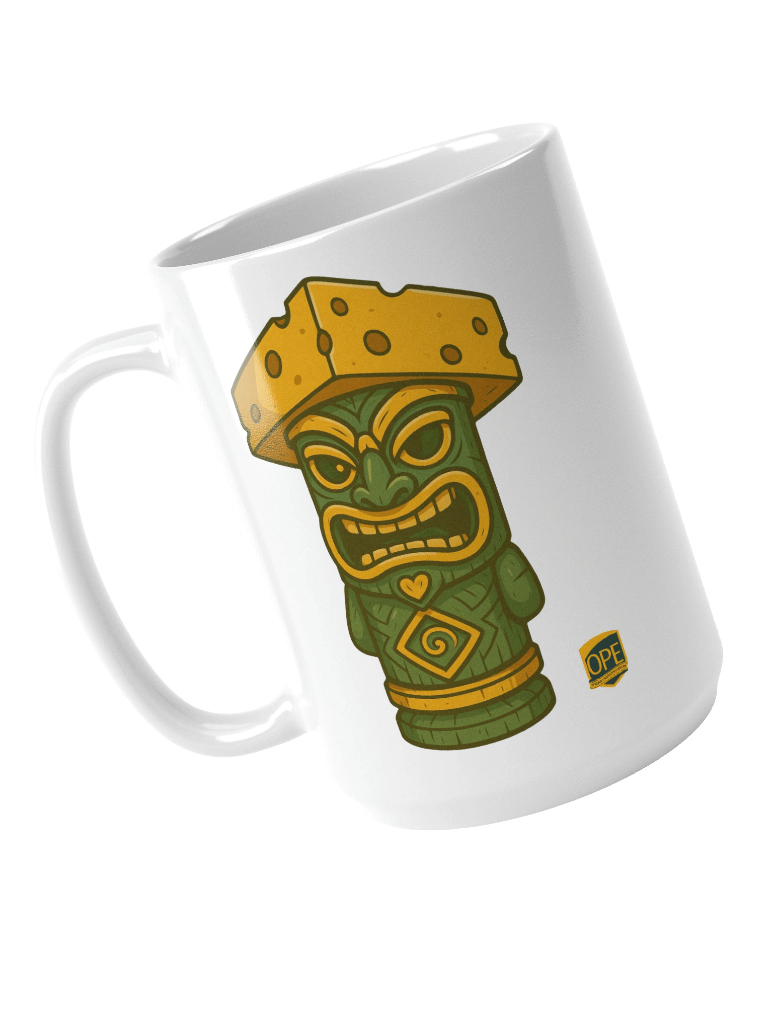Cheesehead Tiki White Glossy Mug product image (4)