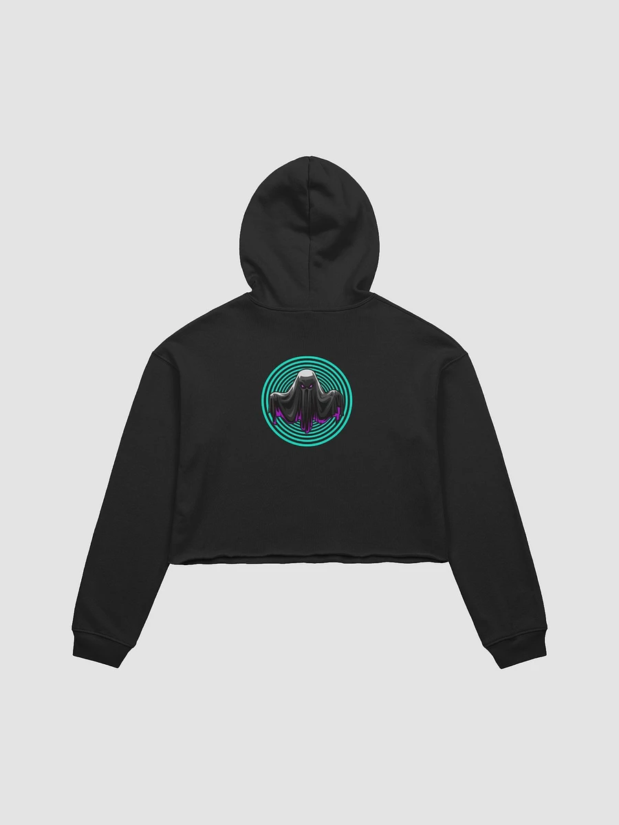 Cyan Rib Crop Hoodie- Black product image (2)