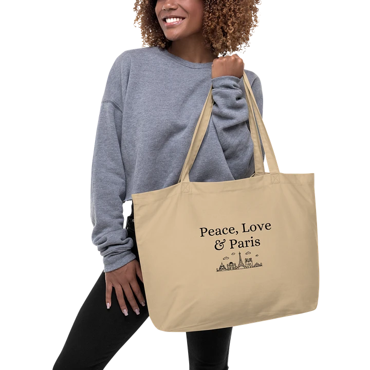 Peace, Love and Paris with Monuments Organic Tote Bag product image (1)