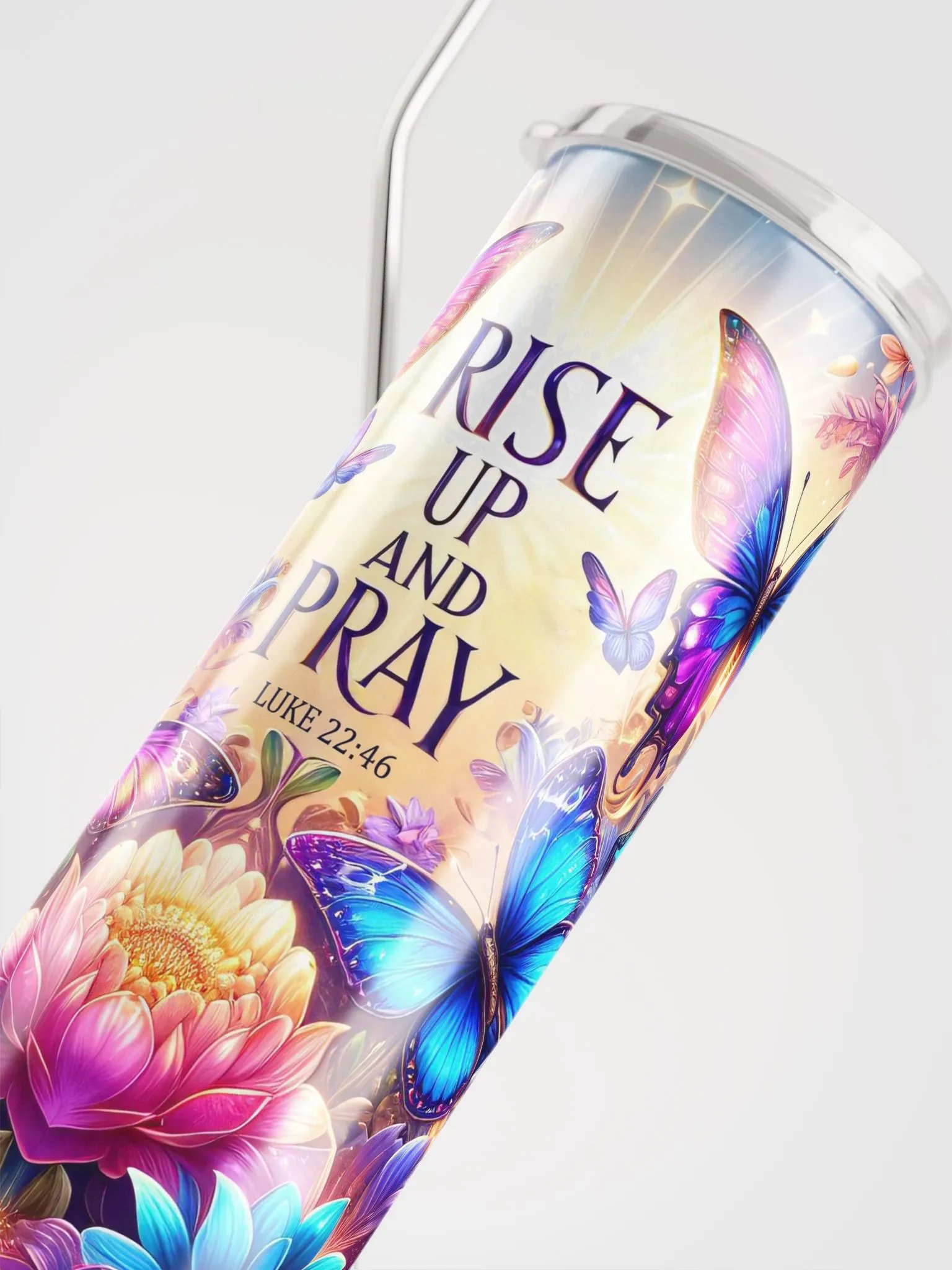 Rise Up and Pray Stainless Steel Tumbler - Luke 22:46 product image (5)