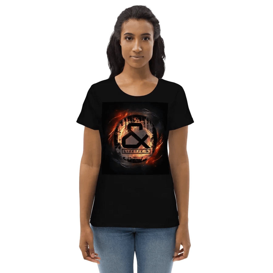 Lizette & badge logo on fire womens tee (EU only) product image (1)